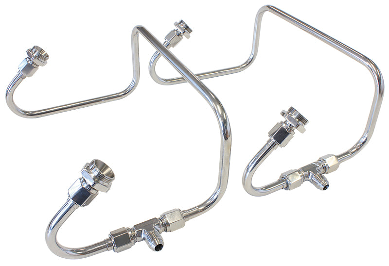 Polished S/S Dual Inlet Fuel Line Kit   Suit Holley 4150 Series Carburettors