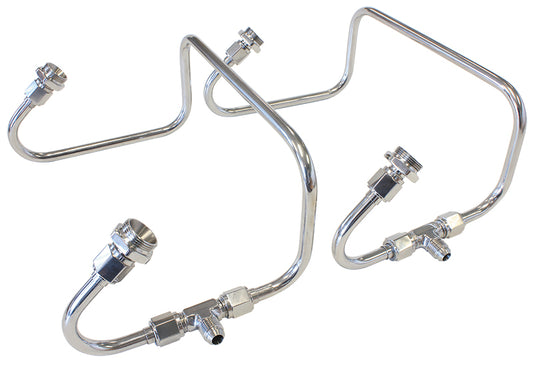 Polished S/S Dual Inlet Fuel Line Kit   Suit Holley 4150 Series Carburettors