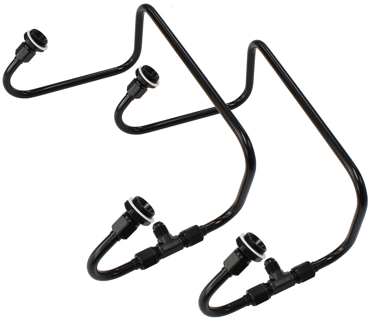 Black S/S Dual Inlet Fuel Line Kit    Suit Holley 4150 Series Carburettors