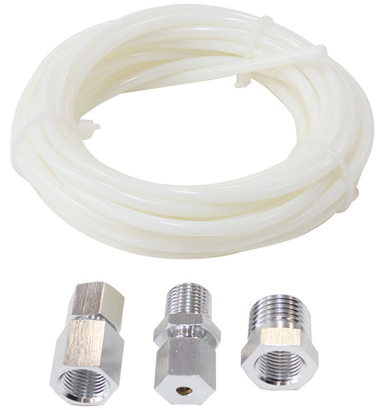 Complete 1/8" Dia. Nylon Tubing Kit   Clear Tubing with Silver Fittings & Ferrules, 3.6m long