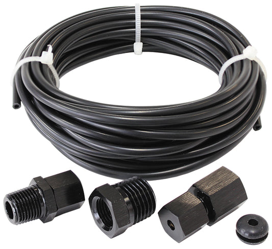 Complete 1/8" Dia. Nylon Tubing Kit   Black Tubing with Black Fittings & Ferrules, 3.6m long