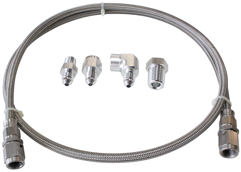 Stainless Steel Braided Line Gauge Kit -3AN    4ft Hose Length with Fittings