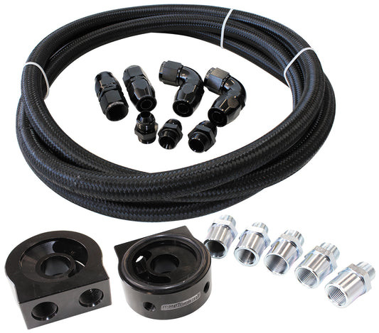 Universal Oil Cooler Line Kit    3m Braided Hose, universal oil filter sandwich plate