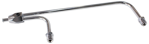 Chrome Steel Holley Fuel Line   Suit Holley Vac Secondary, 8-21/32" between inlets, 3/8" tube diameter