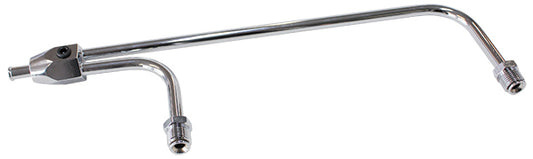 Chrome Steel Holley Fuel Line   Suit Holley Vac Secondary, 8-21/32" between inlets, 3/8" tube diameter