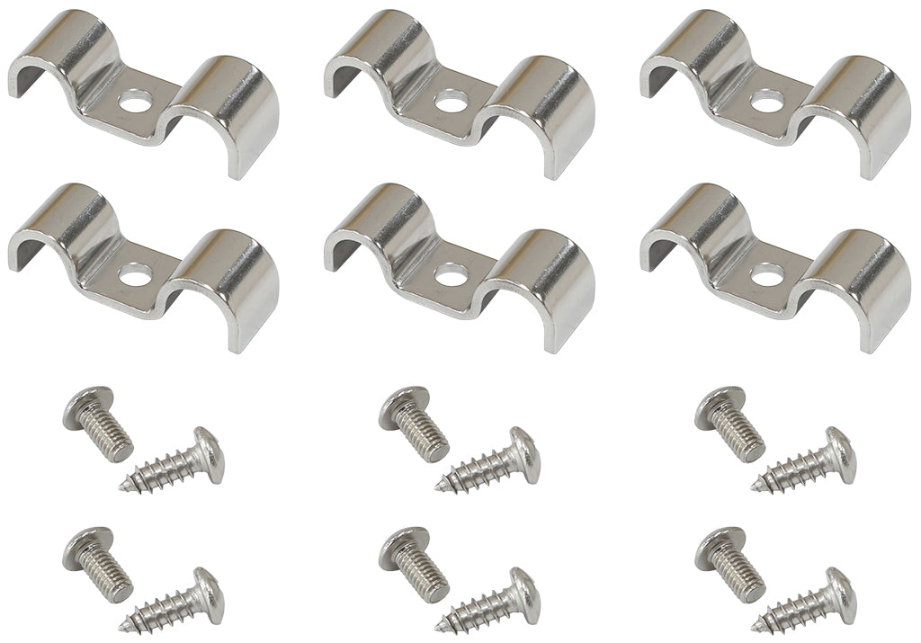 Dual Stainless Steel Hard line Clamps (6 Pack)   Suits 5/16" & 3/8" Hard line