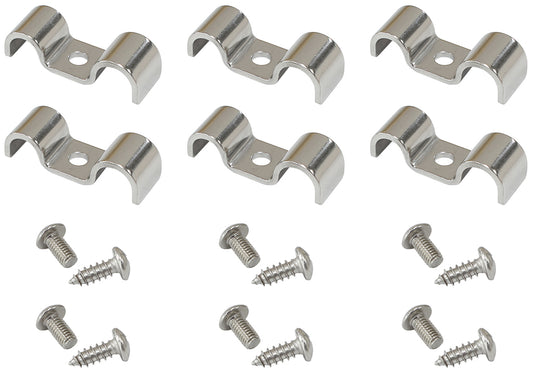 Dual Stainless Steel Hard line Clamps (6 Pack)   Suits 5/16" & 3/8" Hard line