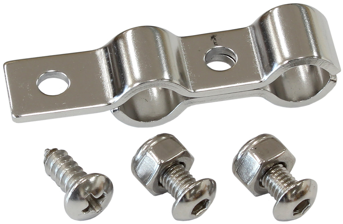 Dual Stainless Steel Hard Line Clamp With Bracket   Suit 3/16" Hard Line (Each)