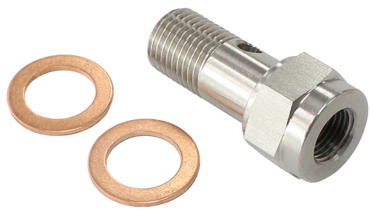 Stainless Steel Banjo Bolt with 1/8" NPT Port   M12 x 1.25mm Thread