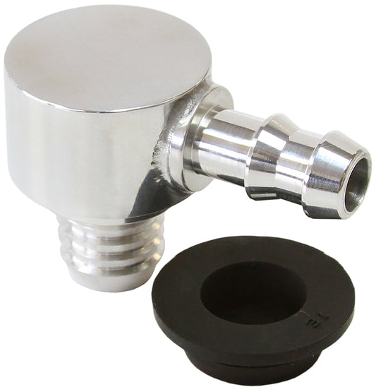 Universal Billet Brake Booster Valve with 3/8" Barb   Polished Finish.
