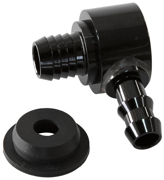Universal Billet Brake Booster Valve with 3/8" Barb   Black Finish.