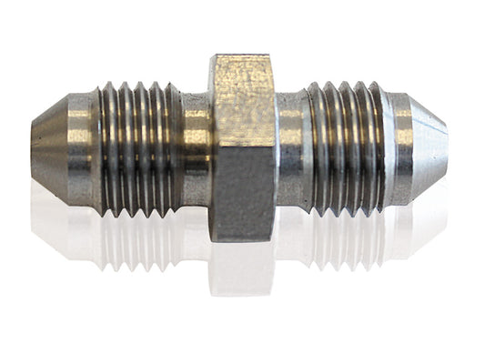 Stainless Steel Male Flare Union Fitting -4AN    Male -4AN to Male -4AN (Short)