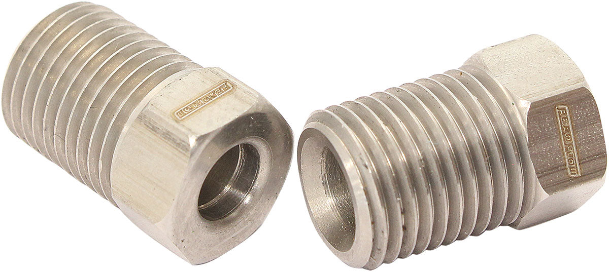 Stainless Steel Inverted Flare Tube Nuts (Pair)  M10 -1.0mm to 3/16" Hard