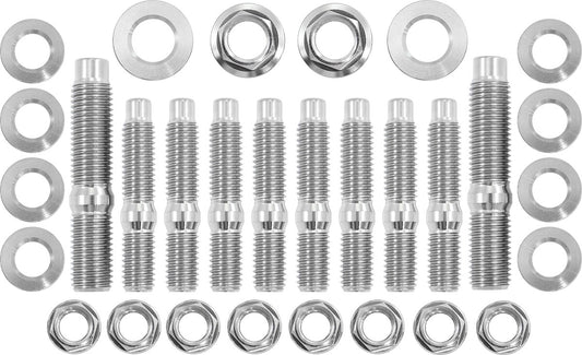 Aeroflow Ttianium 6 Point Hex Header Stud Kit    Mitsubishi Evo with 4G63 Engine