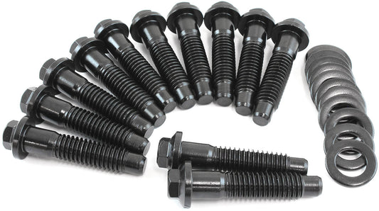 Small Block & Big Block Chrysler Intake Bolts - Black Finish   12Point Head, Pack of 12