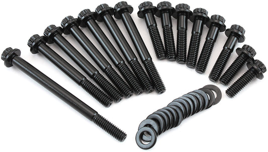 Holden V8 Timing Cover & Water Pump Bolt Kit - Black Finish   12 Point Head, 8740 Material