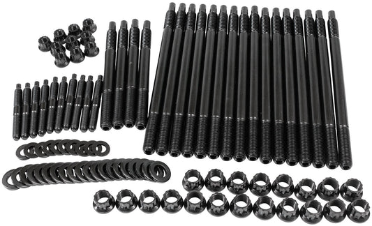 Aeroflow GM LS Head Stud Kit with Odd Length Studs  12 Point Nuts, Suit 2003 and Earlier Engines, 8740 Grade Material
