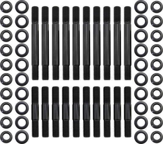 Small Block Chev 350 4 Bolt Main Stud Kit with Large Journal  12 Point Nuts and 8740 Grade Material