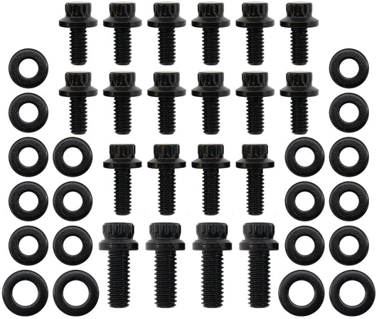 Holden V8 253-308 Oil Pan Bolt Kit - Black Finish   12 Point Head and 8740 Grade Material
