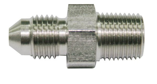 Stainless Steel NPT Male to AN Fitting    1/4" NPT to Male -3AN