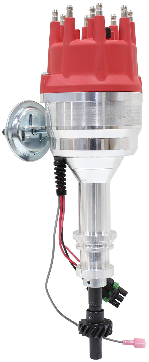 XPRO Ford Cleveland Ready to Run Distributor, Machined Aluminium Body with Red Cap   Suit Ford 302 and 351 Cleveland, Ford Big Block 429 and 460 V8