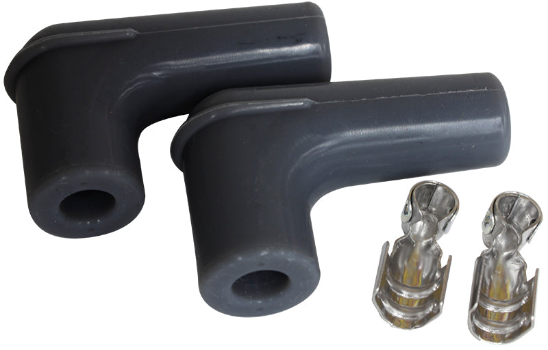Xpro Silicone 90° Spark Plug Boots & Terminals    Black, 2 pack
