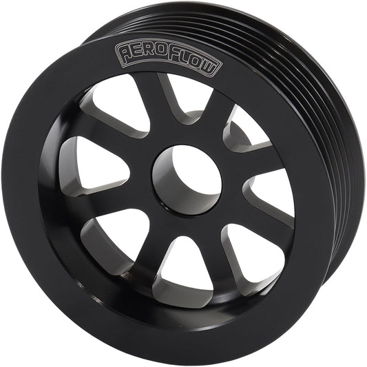 Aeroflow Oversized Alternator Pulley - Mitsubishi 4G63   3" Diameter, Black Finish