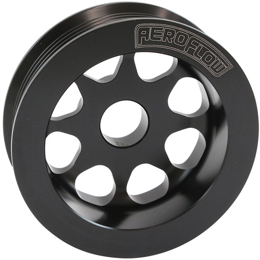 Aeroflow Oversized Alternator Pulley - Toyota 1JZ/2JZ   3.3" Diameter, Black Finish