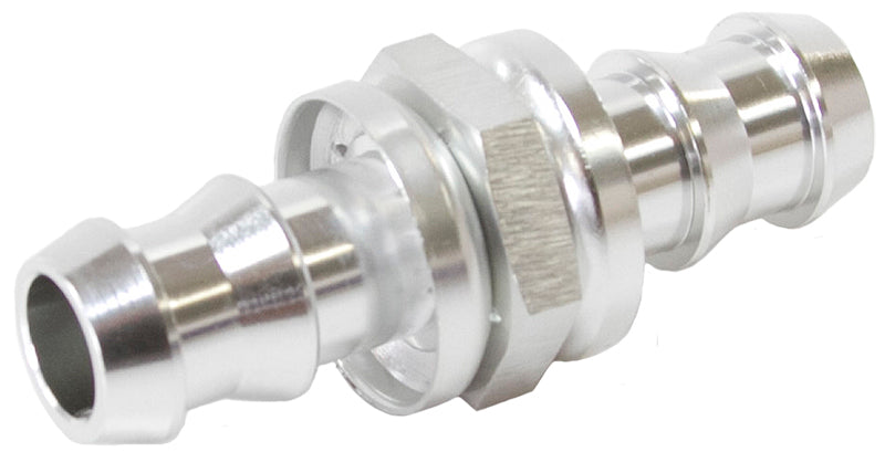 Male to Male Barb Push Lock Adapter -10 to -10   Silver Finish