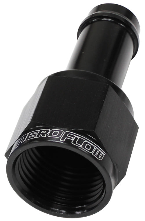 Straight Hose Barb 1/2" to -8AN Female   Black Finish