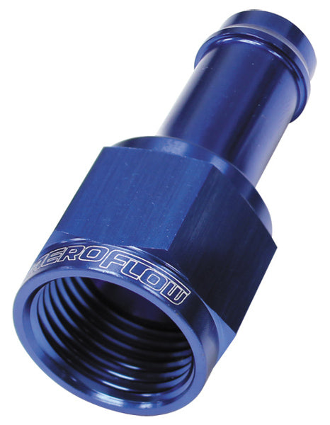 Straight -16AN Female to 1" (25mm) Male Barb Hose Fitting   Blue Finish