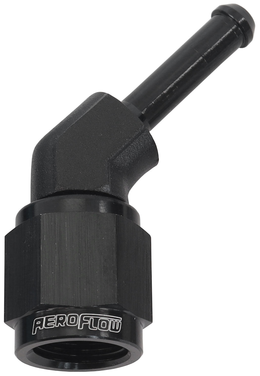 45° Hose Barb 3/16" to -4AN   Black Finish