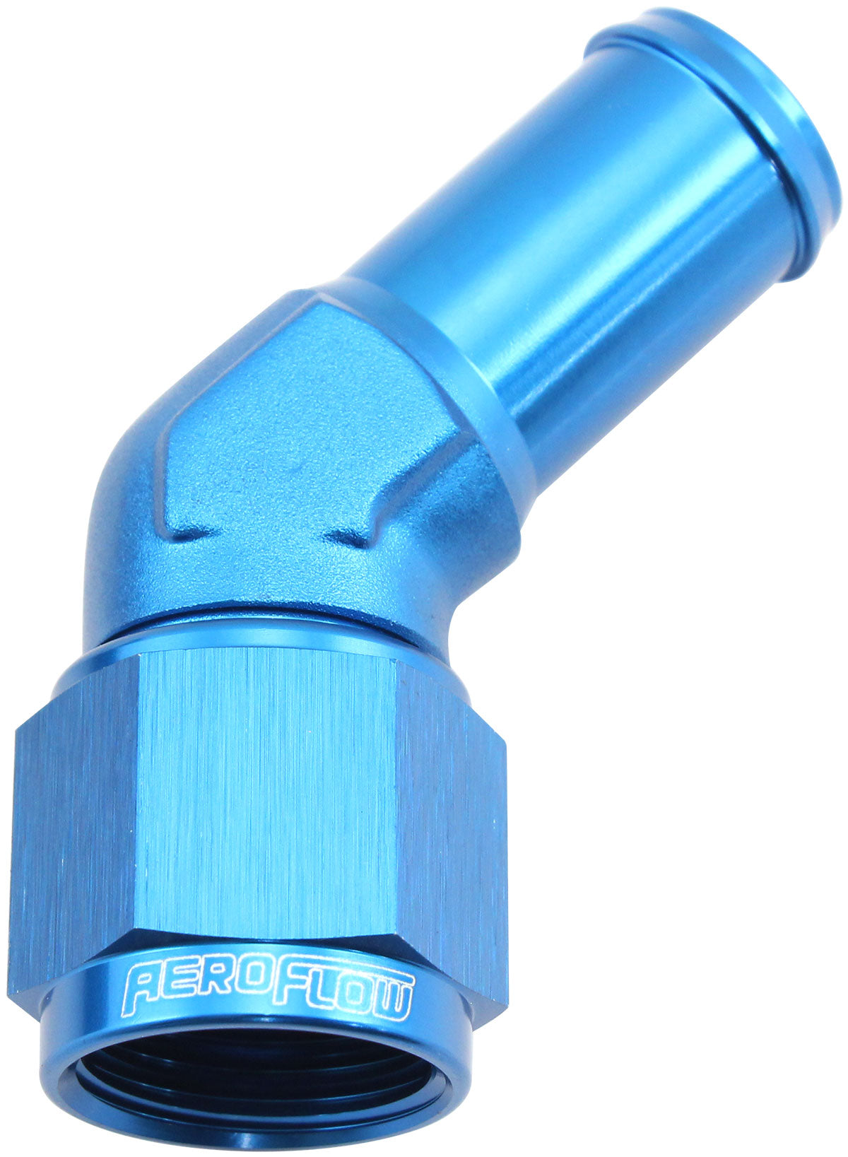 45Â° Hose Barb 5/8" to -8AN    Blue Finish