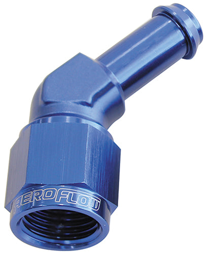 45° Hose Barb 1/2" to -8AN   Blue Finish