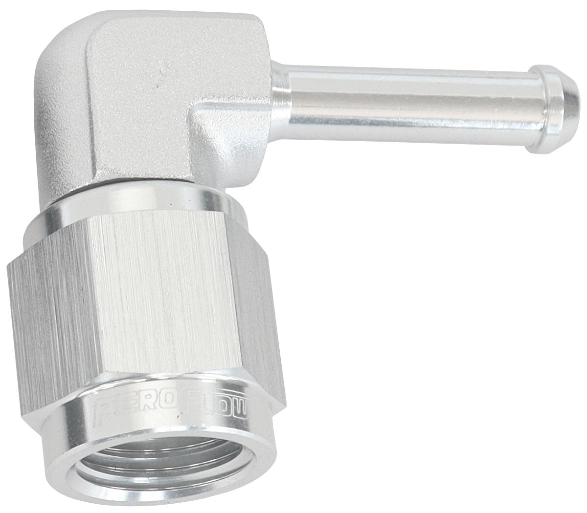 90° Hose Barb 3/16" to -4AN   Silver Finish