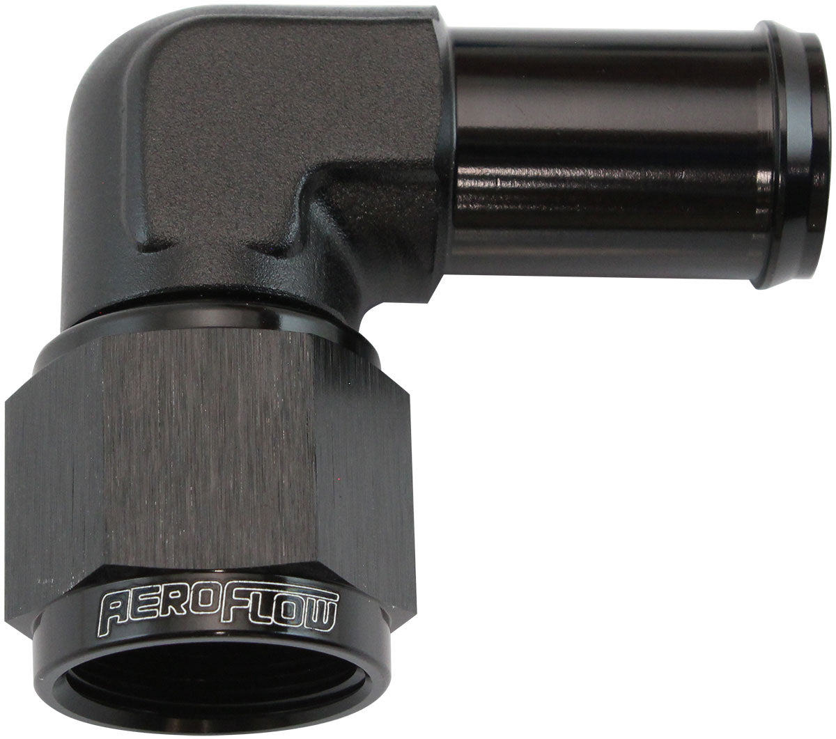 90Â° Hose Barb 5/8" to -8AN    Black Finish