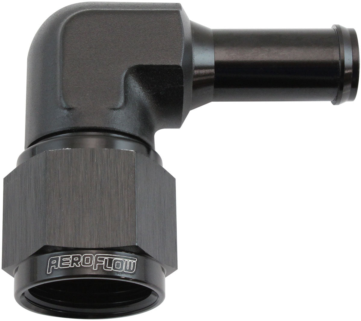 90Â° Hose Barb 1/2" to -10AN    Black Finish
