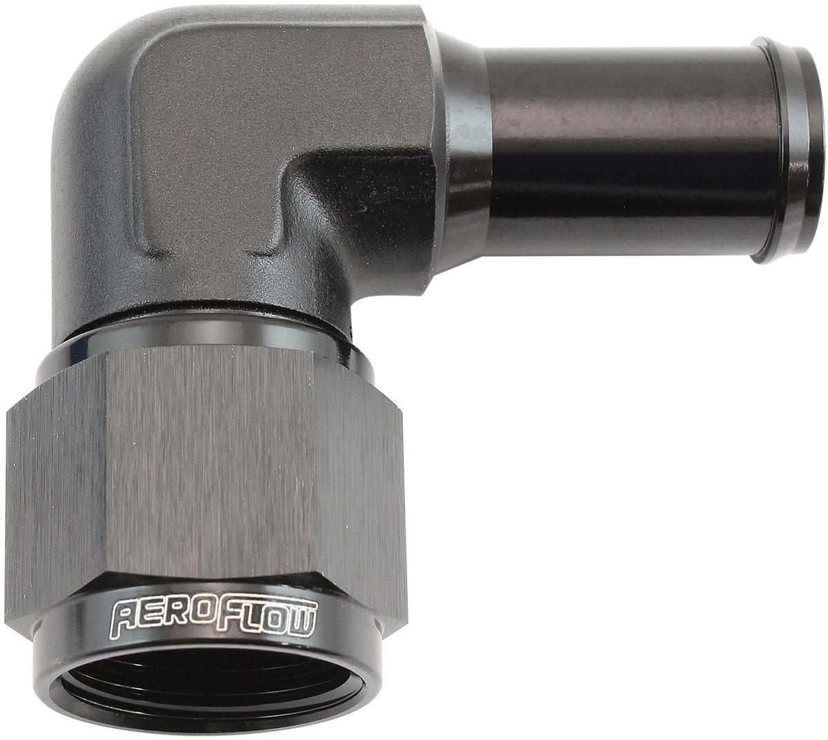 90Â° Hose Barb 5/8" to -10AN    Black Finish