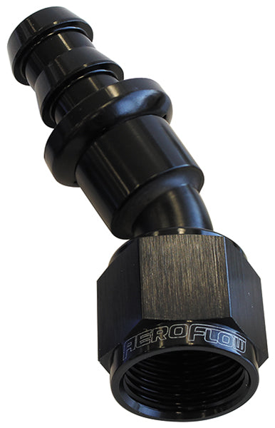 400 Series Push Lock 30° Hose End -12AN   Black Finish. Suits 400 & 500 Series Hose