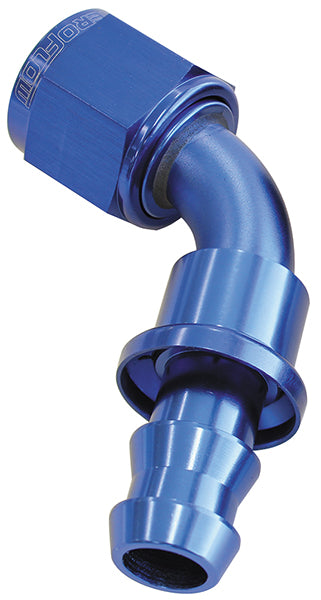 400 Series Push Lock 60° Hose End -8AN  Blue Finish. Suits 400 & 500 Series Hose