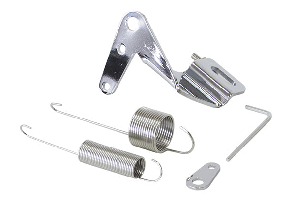 Stainless Steel Throttle Cable Bracket - Chrome  With Return Spring