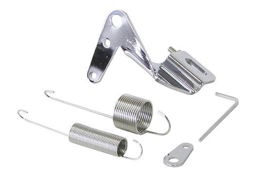 Stainless Steel Throttle Cable Bracket - Chrome  With Return Spring
