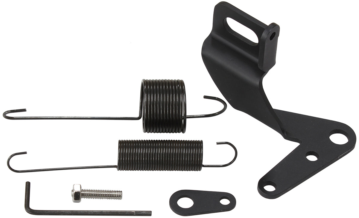 Stainless Steel Throttle Cable Bracket - Black  With Return Spring