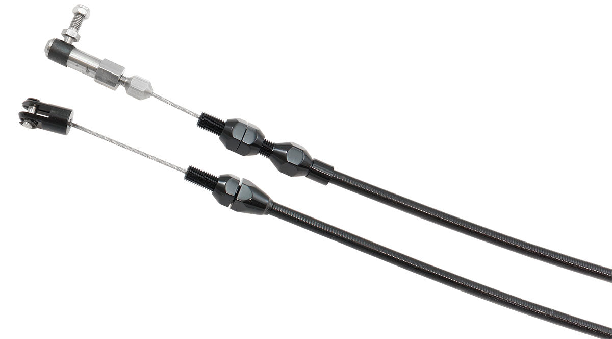 Aeroflow Heavy Duty Universal Throttle Cable - Black Cover with Black Cable Ends  36" (91cm) Long