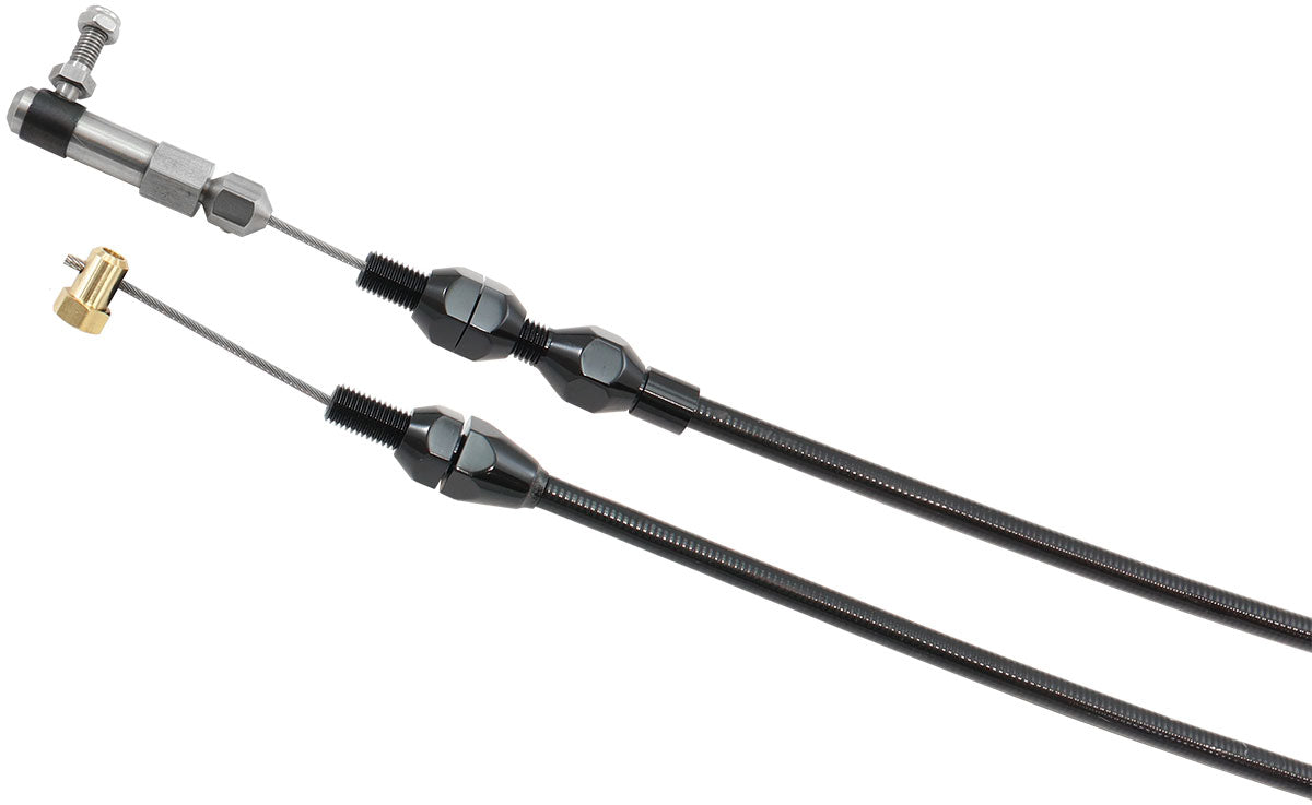Aeroflow Heavy Duty GM LS Throttle Cable - Black Cover with Black Cable Ends  36" (91cm) Long