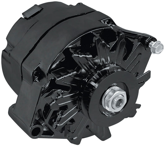 Aeroflow 100amp Chev Style 1-Wire Alternator - Black Finish   Internal Regulator, Single V Groove Pulley