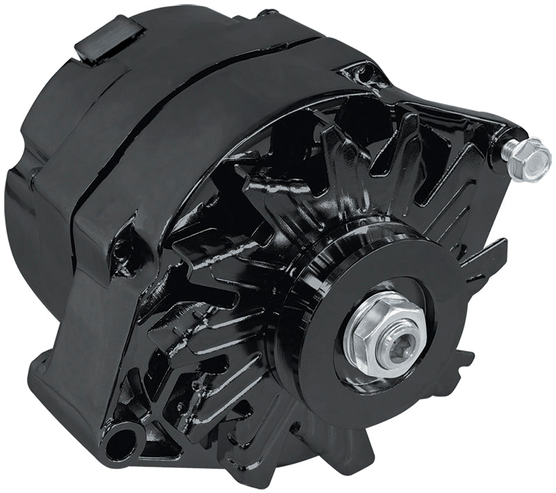 Aeroflow 120amp Chev Style 1-Wire Alternator - Black Finish   Internal Regulator, Single V Groove Pulley
