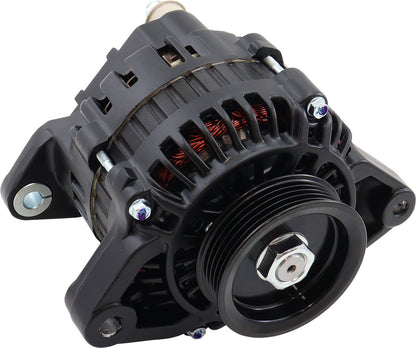 Aeroflow 130 AMP High Output Direct Fit Alternator - Black Finish   Suit Nissan SR20