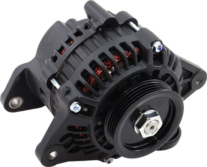 Aeroflow 130 AMP High Output Direct Fit Alternator - Black Finish   Suit Nissan RB20, RB25, RB26 and RB30