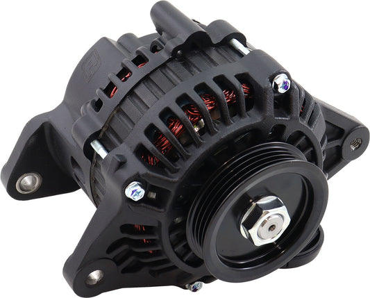 Aeroflow 130 AMP High Output Direct Fit Alternator - Black Finish   Suit Nissan RB20, RB25, RB26 and RB30